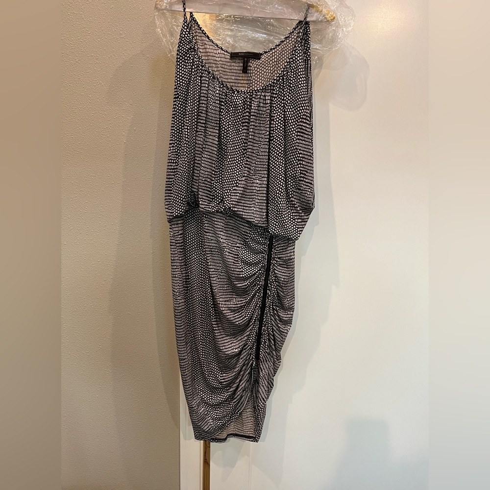 BCBG Maxazria, black and tan dress